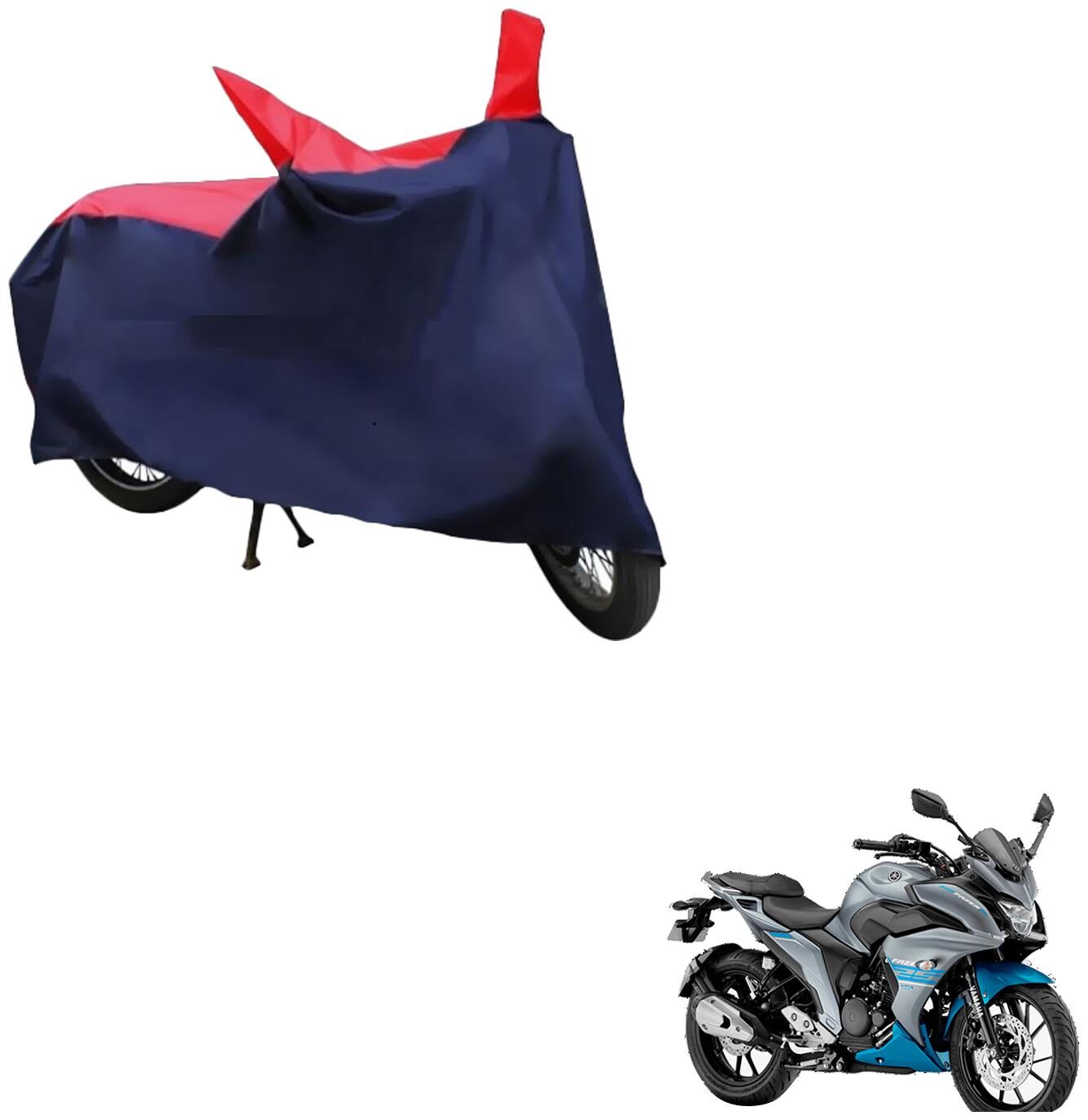 

AutoRetail UV Resistant Two Wheeler Polyster Cover for Yamaha Fazer (Mirror Pocket Red and Blue Color)