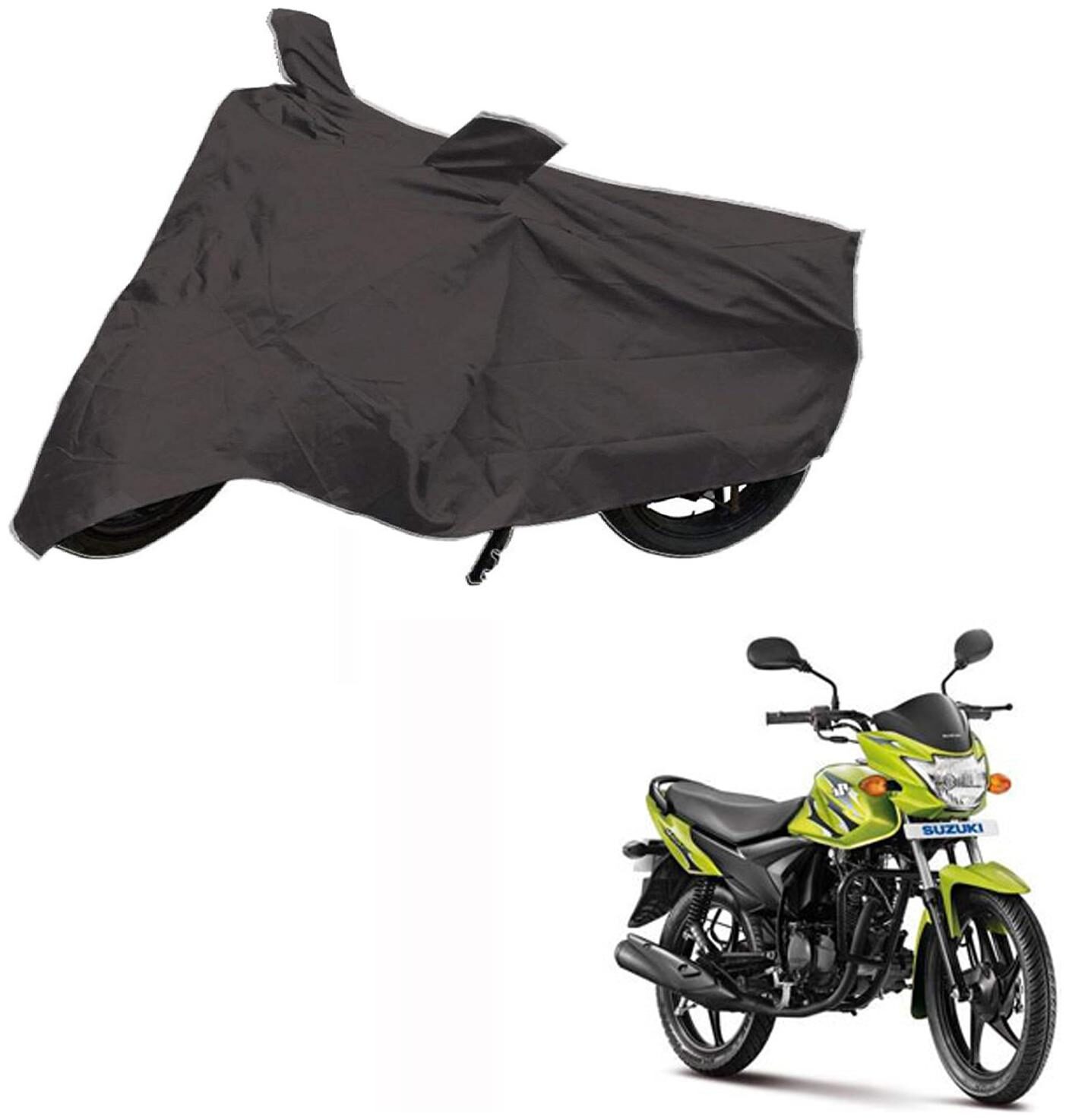 

AutoRetail UV Resistant Two Wheeler Polyster Cover for Suzuki Slingshot (Mirror Pocket Grey Color)