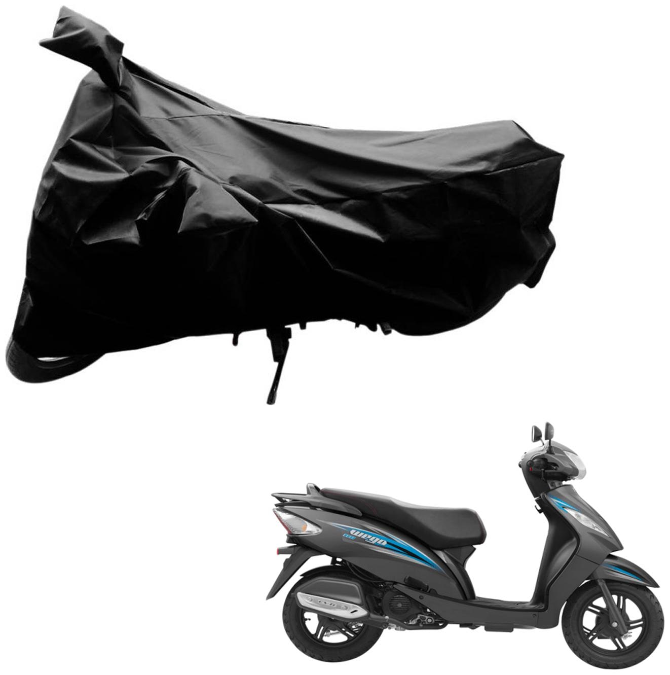 

AutoRetail UV Resistant Two Wheeler Polyster Cover for TVS Wego (Mirror Pocket Black Color)