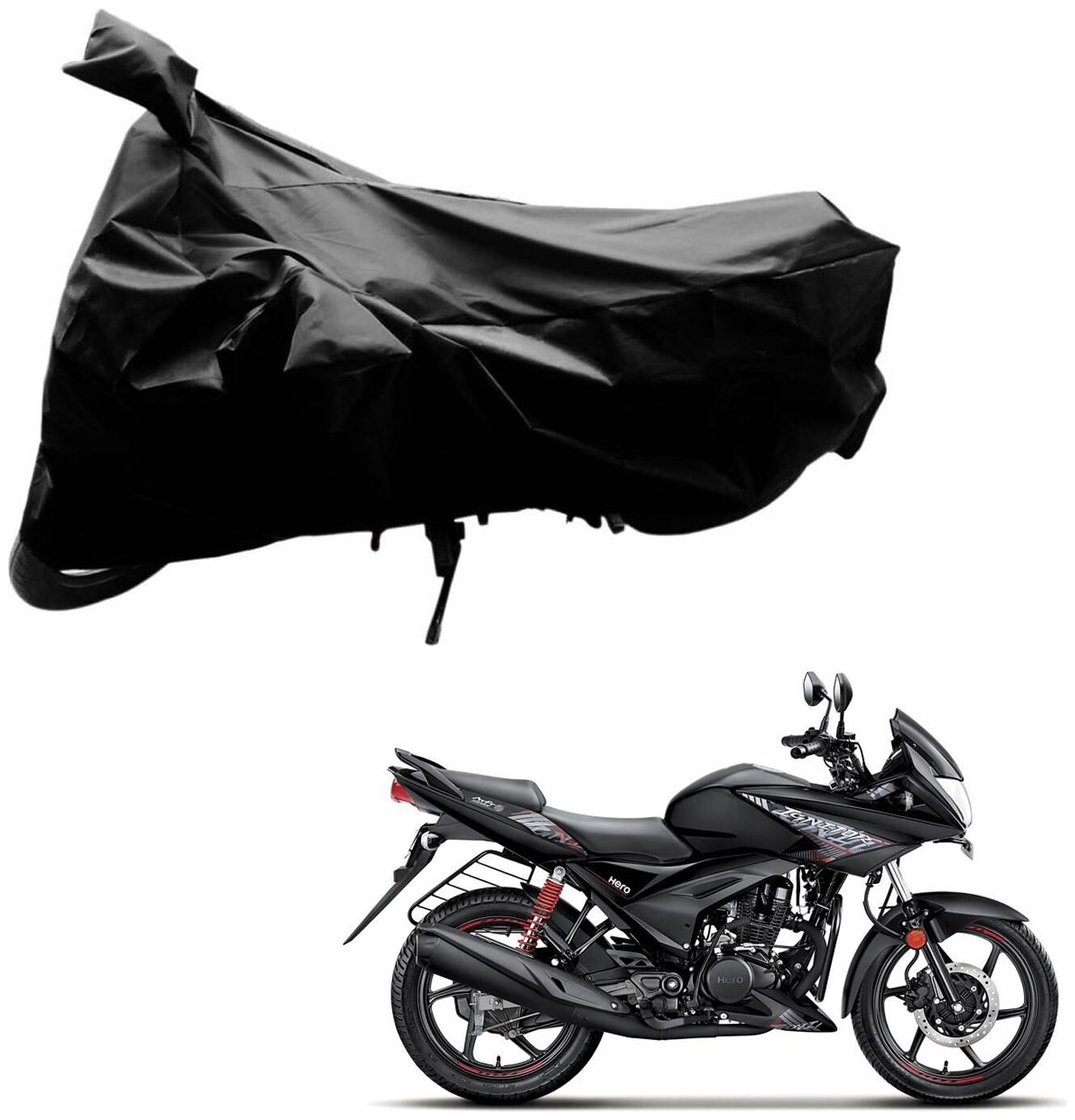 

AutoRetail UV Resistant Two Wheeler Polyster Cover for Hero Ignitor (Mirror Pocket Black Color)