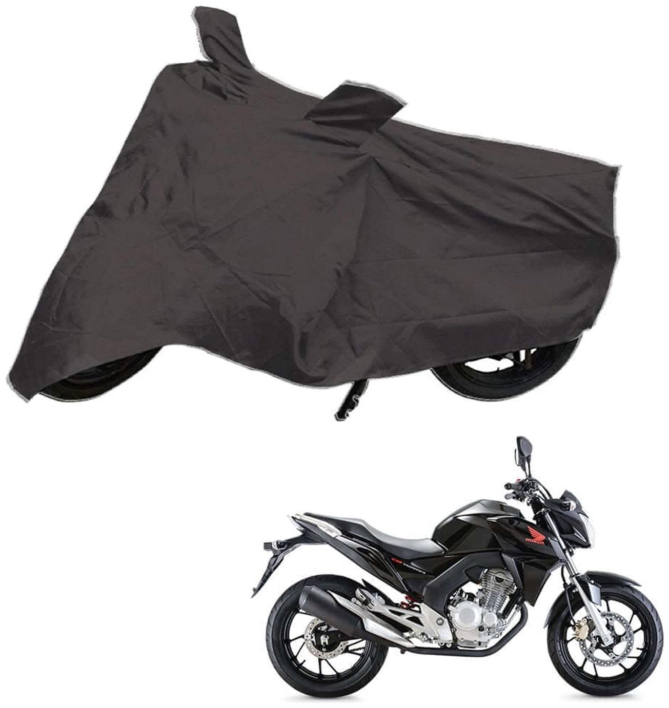 

AutoRetail UV Resistant Two Wheeler Polyster Cover for Honda CB Twister (Mirror Pocket Grey Color)