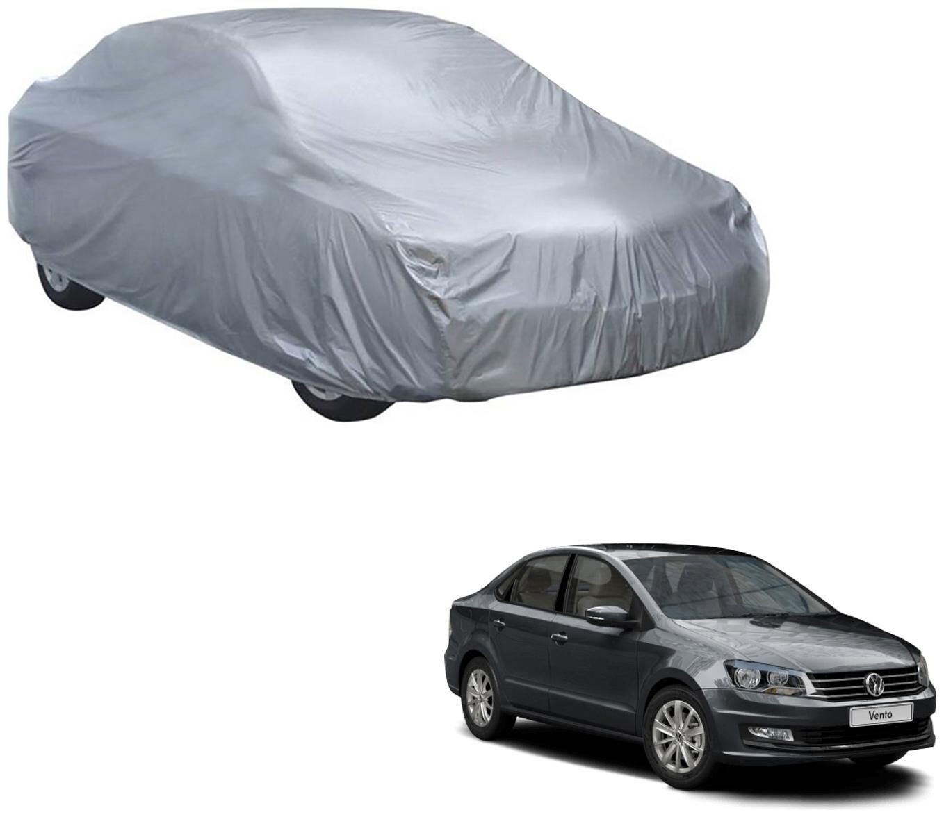 

AutoRetail Volkswagen VENTO Silver Matty Car Body Cover for 2019 Model (Triple Stiched without Mirror Pocket)