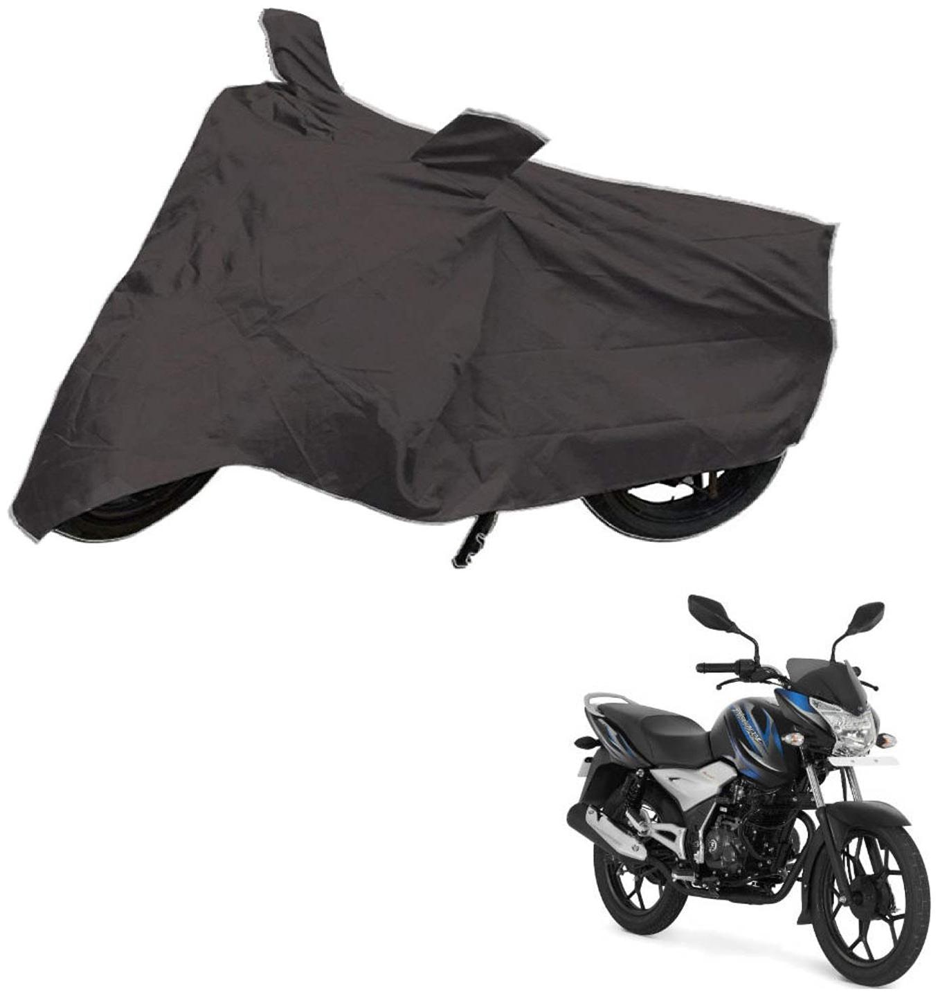 

AutoRetail Weather Resistant Two Wheeler Polyster Cover for Bajaj Discover 100 (Mirror Pocket Grey Color)