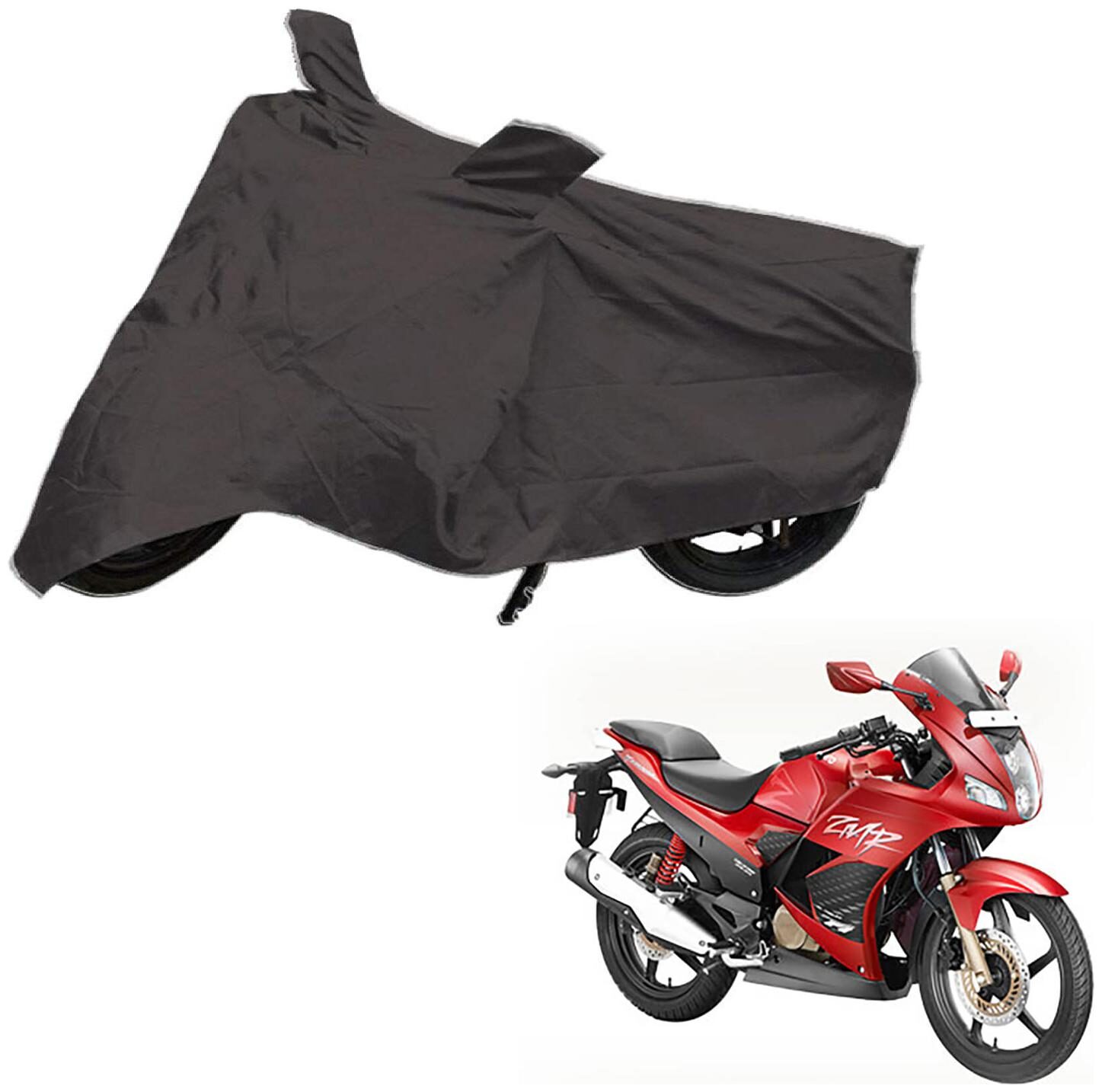 

AutoRetail Weather Resistant Two Wheeler Polyster Cover for Hero Karizma ZMR (Mirror Pocket Grey Color)