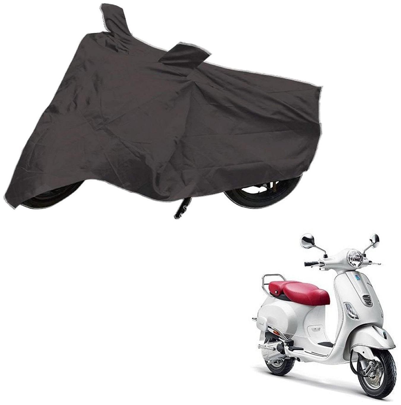 

AutoRetail Weather Resistant Two Wheeler Polyster Cover for Piaggio Vespa Elegante (Mirror Pocket Grey Color)