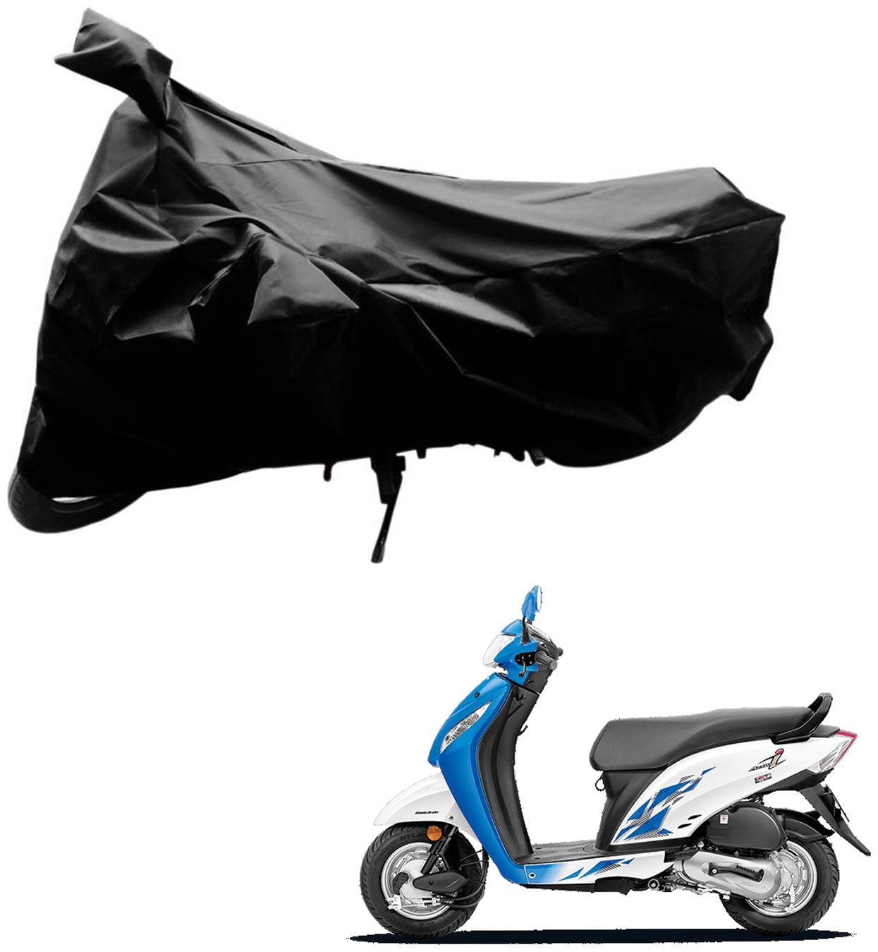 

AutoRetail Weather Resistant Two Wheeler Polyster Cover for Honda Activa i (Mirror Pocket Black Color)