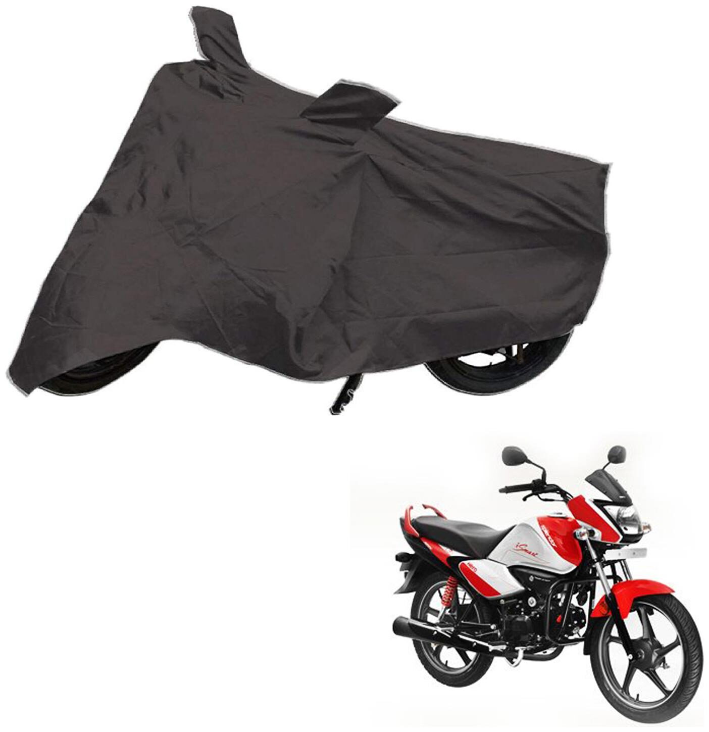 

AutoRetail Weather Resistant Two Wheeler Polyster Cover for Hero Splendor I Smart (Mirror Pocket Grey Color)