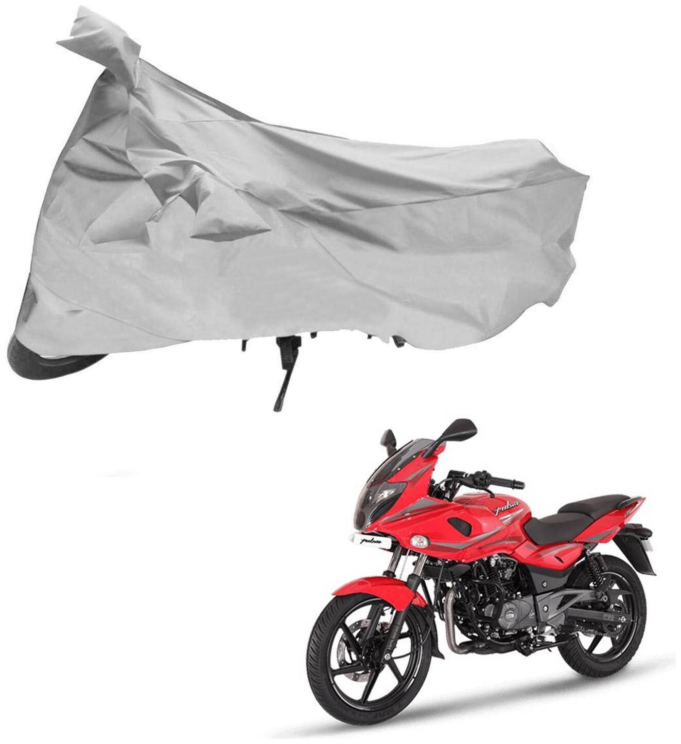 

AutoRetail Weather Resistant Two Wheeler Polyster Cover for Bajaj Pulsar 220 F (Mirror Pocket Silver Color)