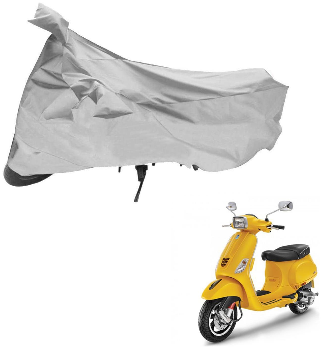 

AutoRetail Weather Resistant Two Wheeler Polyster Cover for Piaggio Vespa SXL 150 (Mirror Pocket Silver Color)
