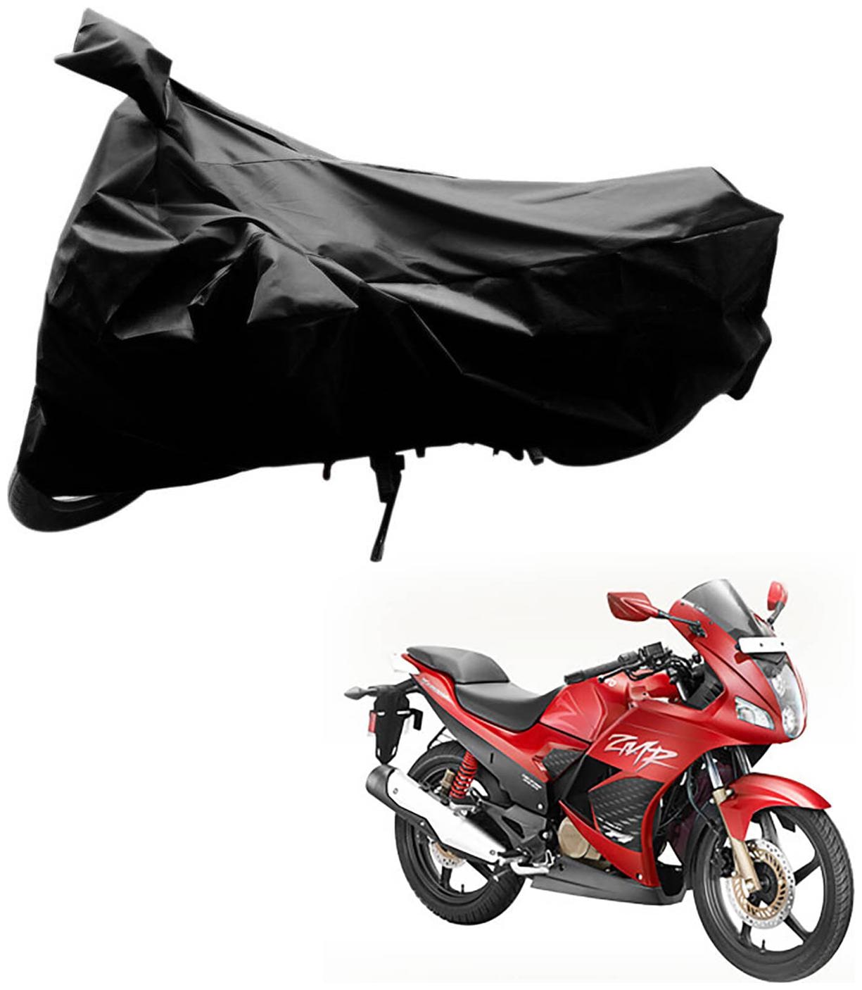 

AutoRetail Weather Resistant Two Wheeler Polyster Cover for Hero Karizma ZMR (Mirror Pocket Black Color)