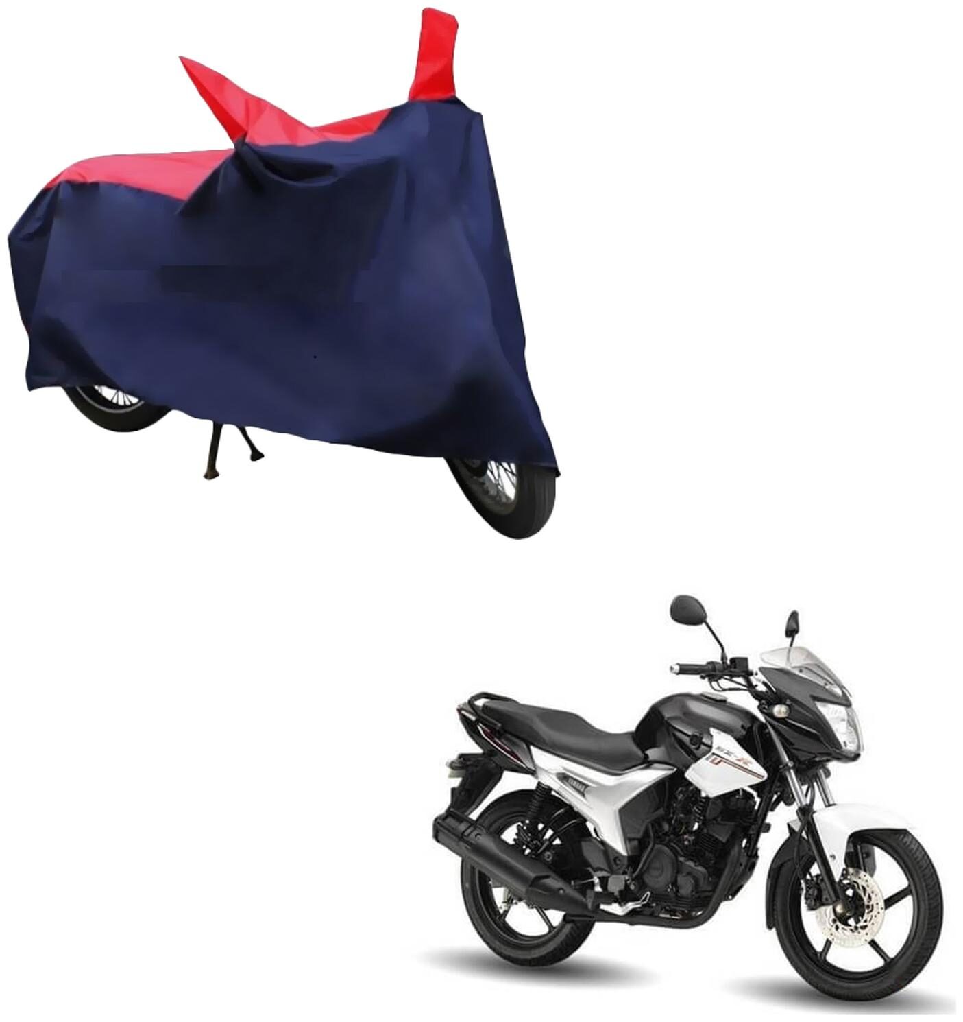 

AutoRetail Weather Resistant Two Wheeler Polyster Cover for Yamaha SZ-R (Mirror Pocket Red and Blue Color)