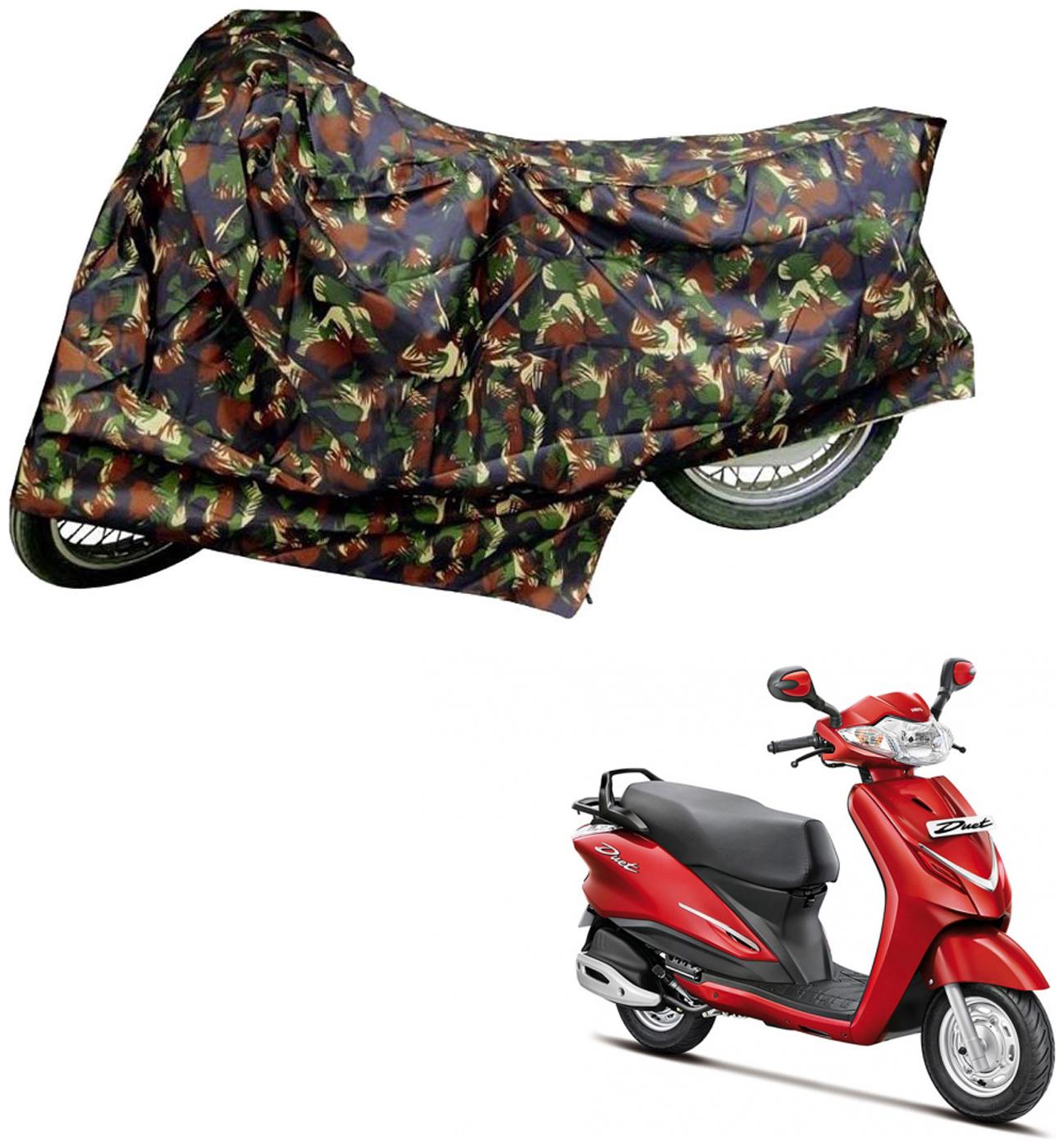 

AutoRetail Weather Resistant Two Wheeler Polyster Cover for Hero Duet (Mirror Pocket Multi Color)