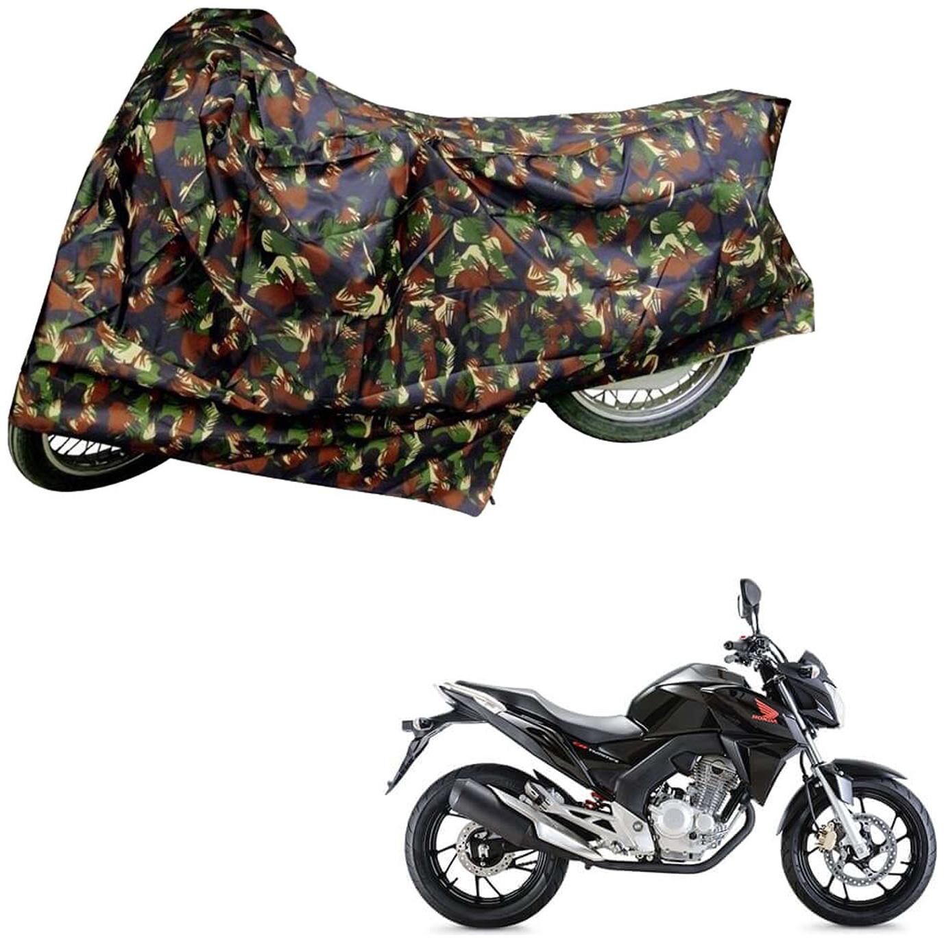 

AutoRetail Weather Resistant Two Wheeler Polyster Cover for Honda CB Twister (Mirror Pocket Multi Color)