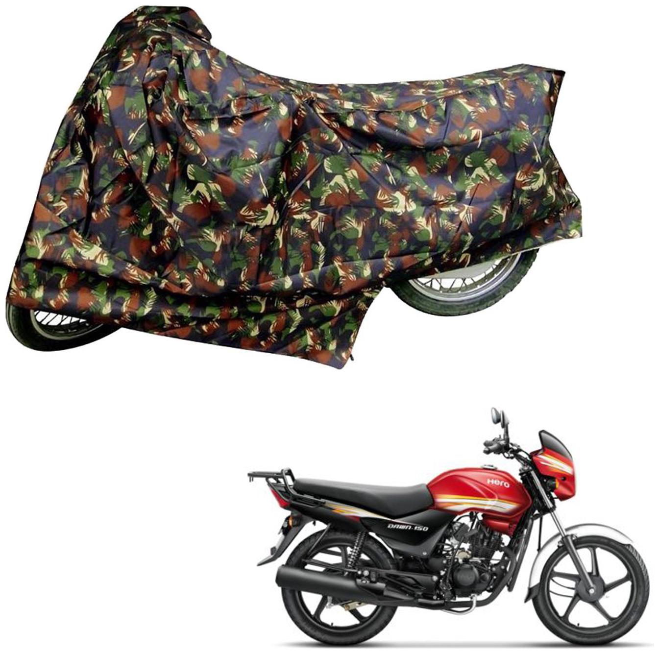 

AutoRetail Weather Resistant Two Wheeler Polyster Cover for Hero HF Dawn (Mirror Pocket Multi Color)
