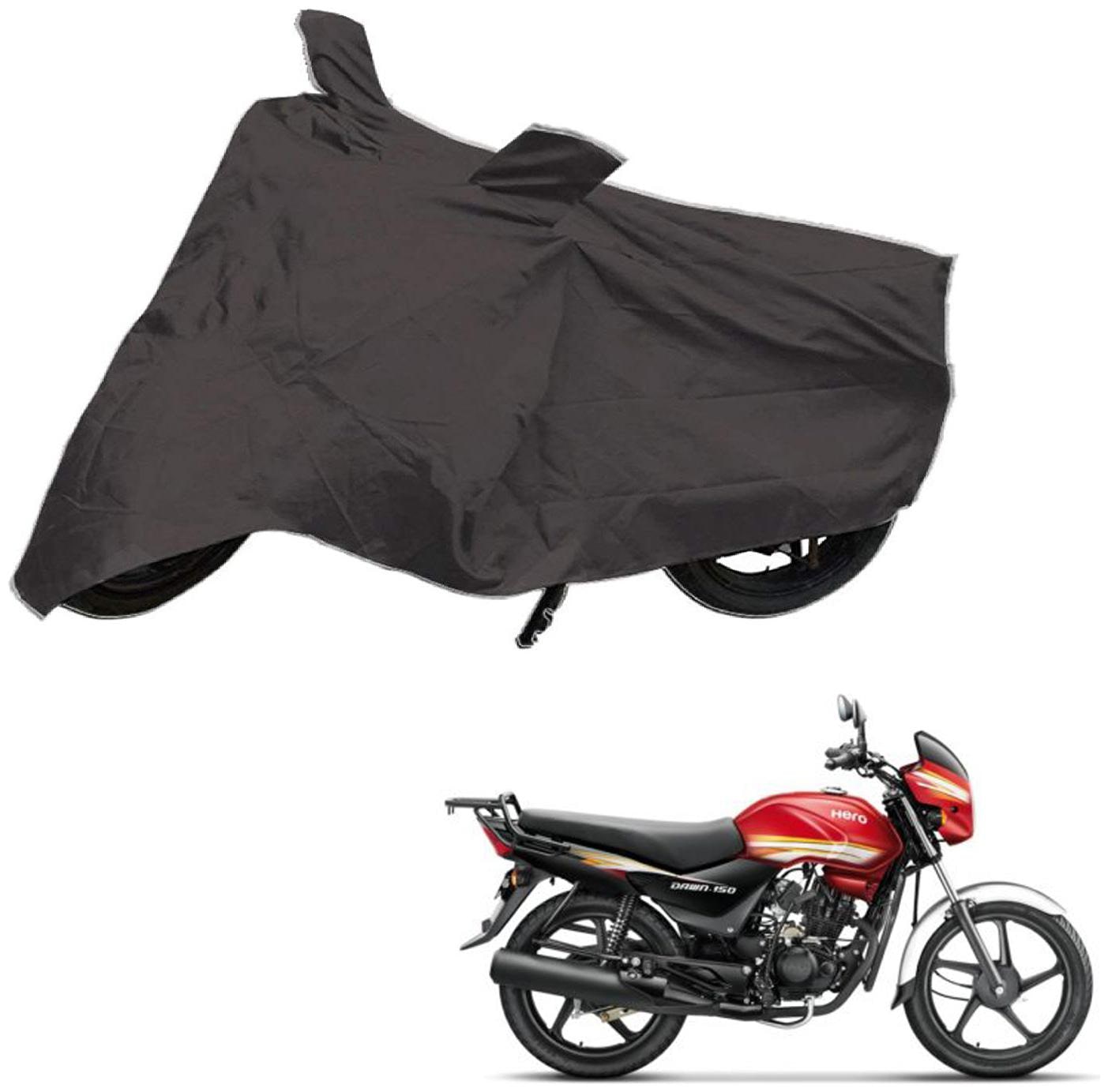 

AutoRetail Weather Resistant Two Wheeler Polyster Cover for Hero HF Dawn (Mirror Pocket Grey Color)