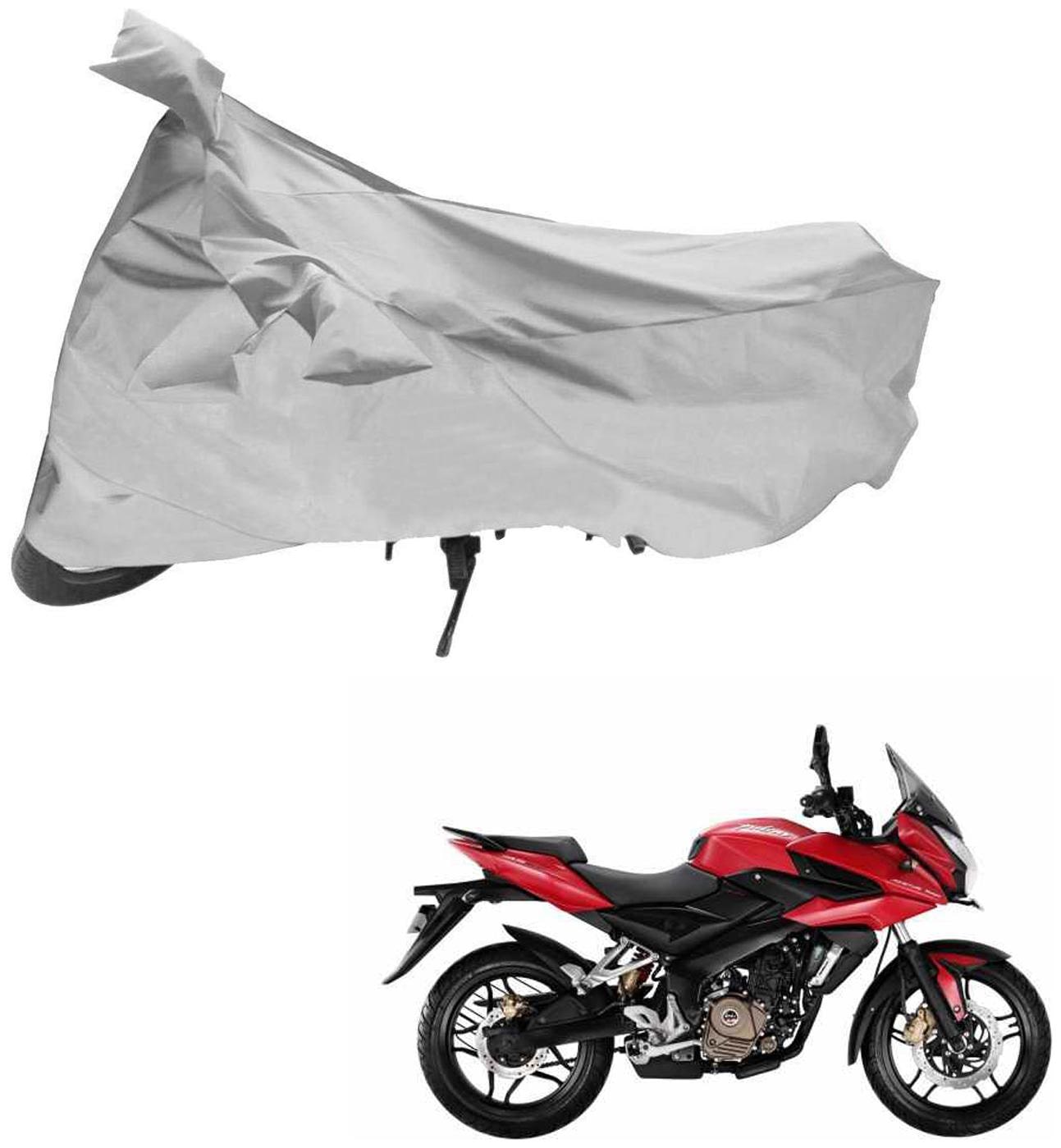 

AutoRetail Weather Resistant Two Wheeler Polyster Cover for Bajaj Pulsar AS 200 (Mirror Pocket Silver Color)