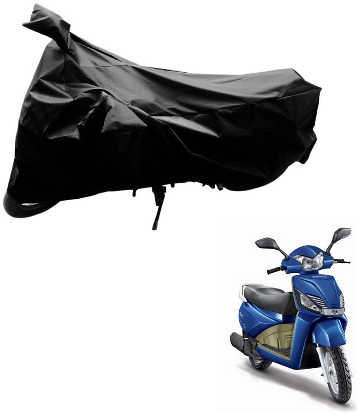 

AutoRetail Weather Resistant Two Wheeler Polyster Cover for Mahindra Gusto (Mirror Pocket Black Color)