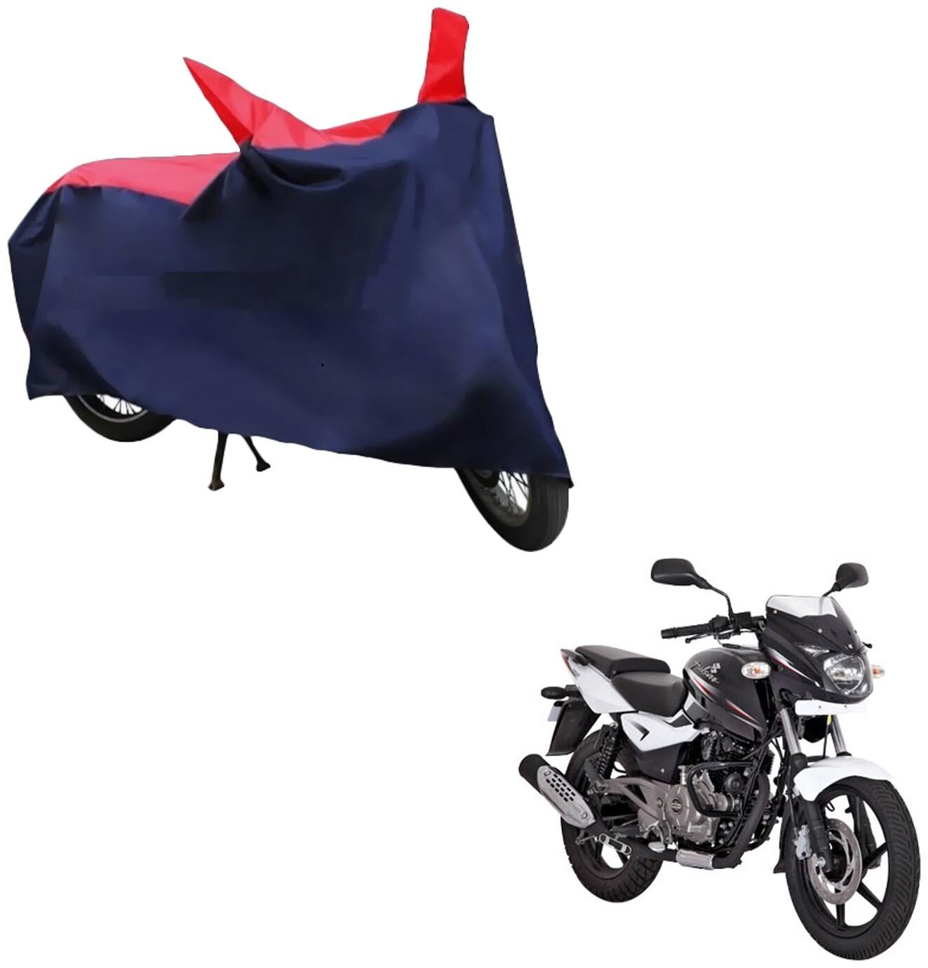 

AutoRetail Weather Resistant Two Wheeler Polyster Cover for Bajaj Pulsar 180 DTS-i (Mirror Pocket Red and Blue Color)