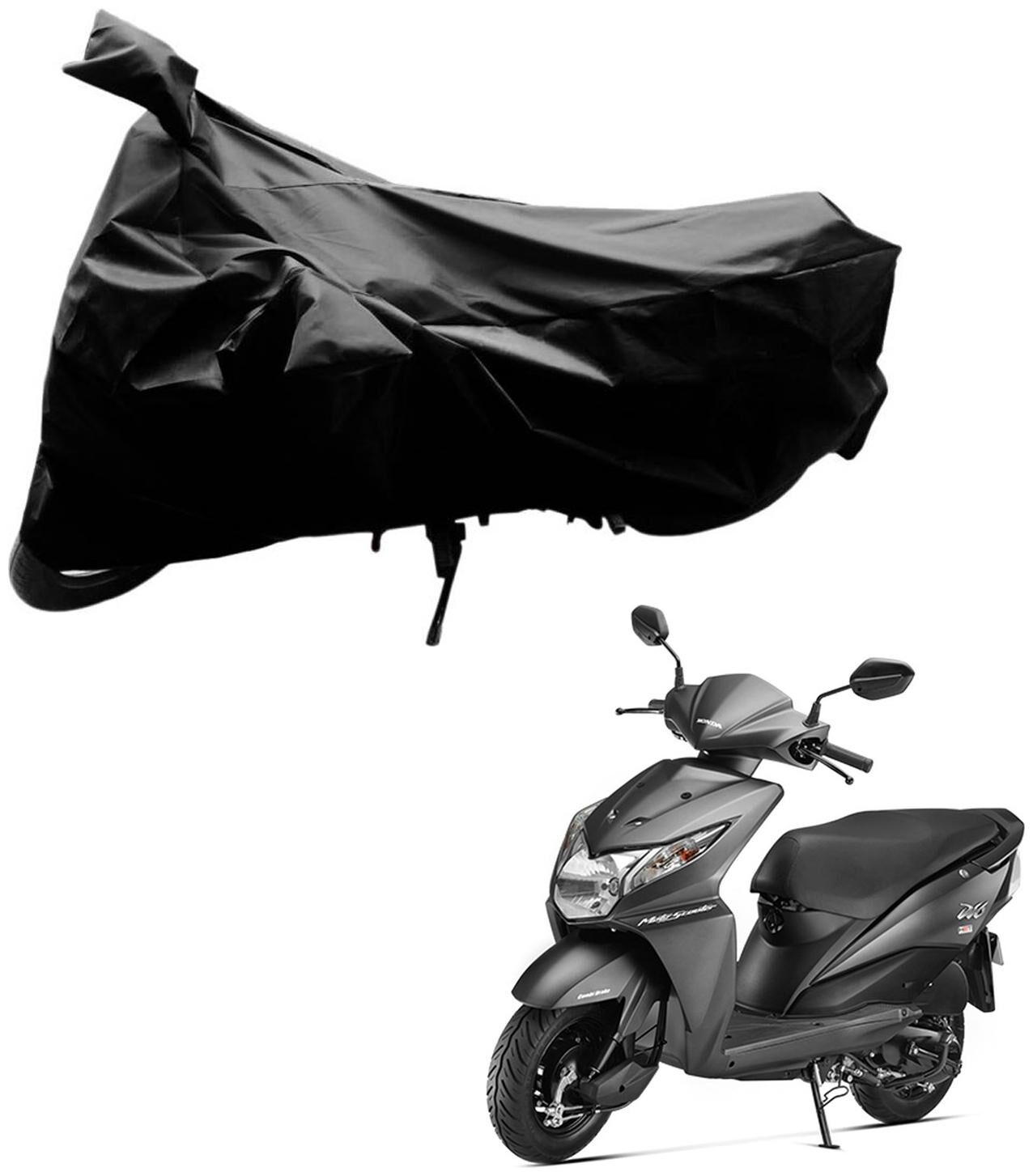 

AutoRetail Weather Resistant Two Wheeler Polyster Cover for Honda Dio (Mirror Pocket Black Color)