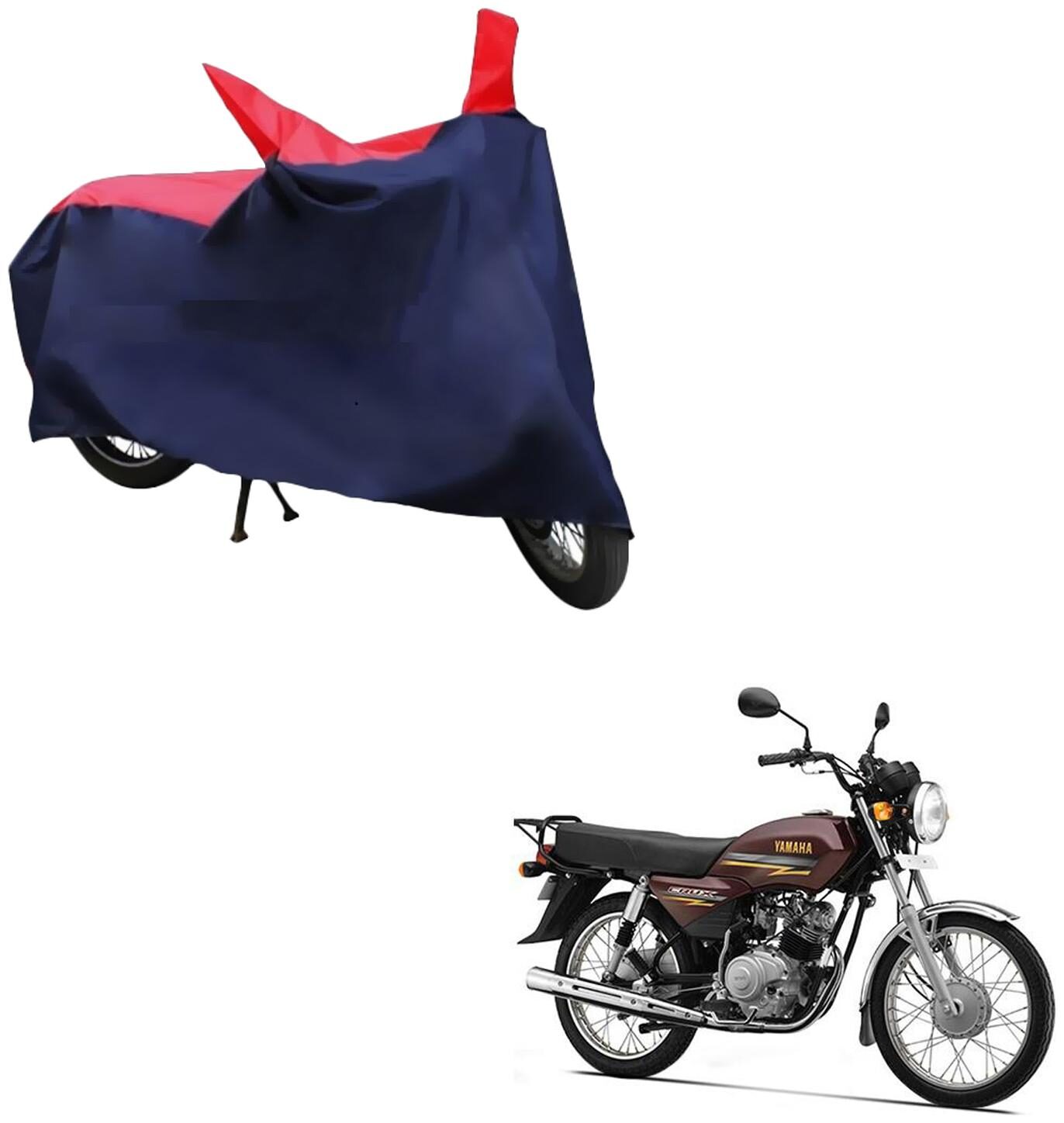 

AutoRetail Weather Resistant Two Wheeler Polyster Cover for Yamaha Crux (Mirror Pocket Red and Blue Color)
