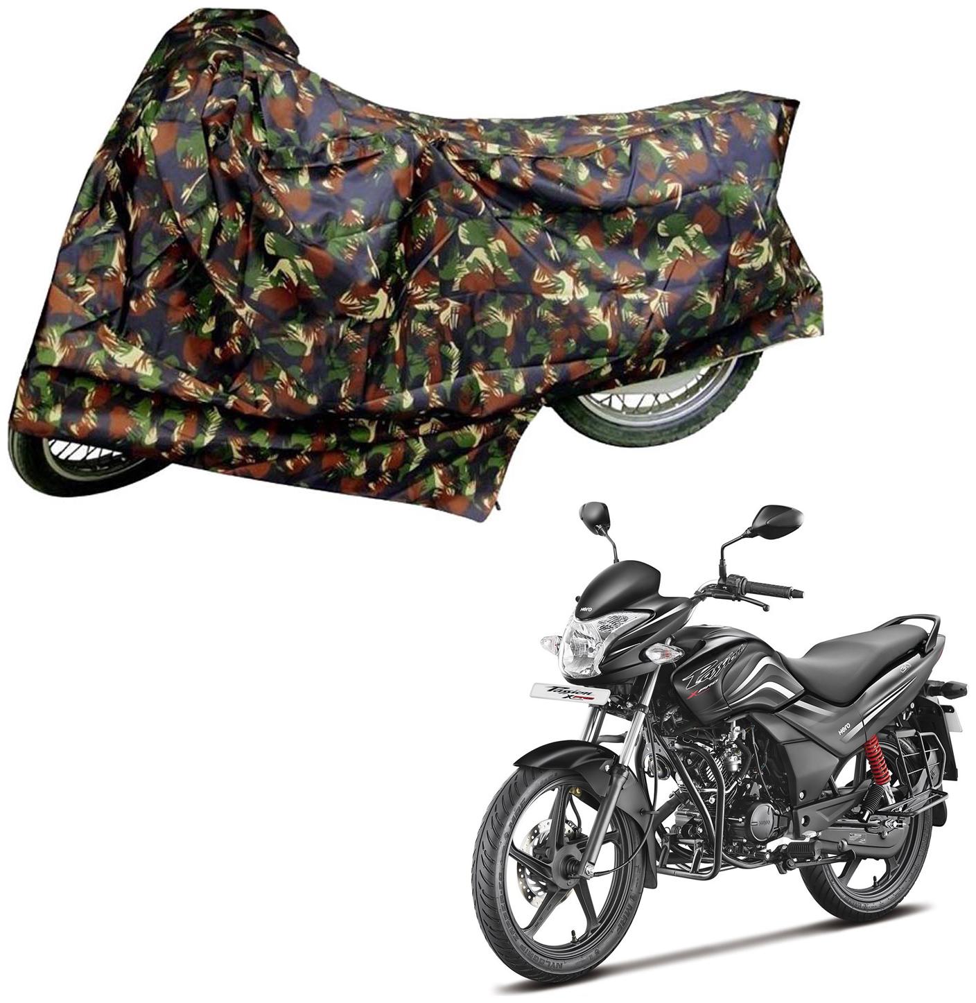 

AutoRetail Weather Resistant Two Wheeler Polyster Cover for Hero Passion XPRO (Mirror Pocket Multi Color)