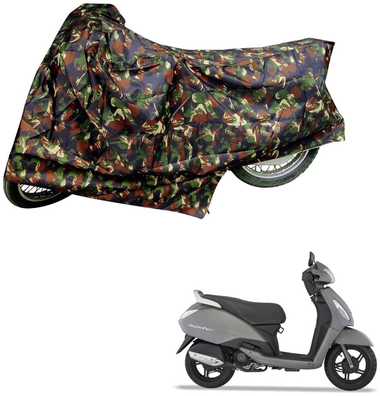 

AutoRetail Weather Resistant Two Wheeler Polyster Cover for TVS Jupiter (Mirror Pocket Multi Color)