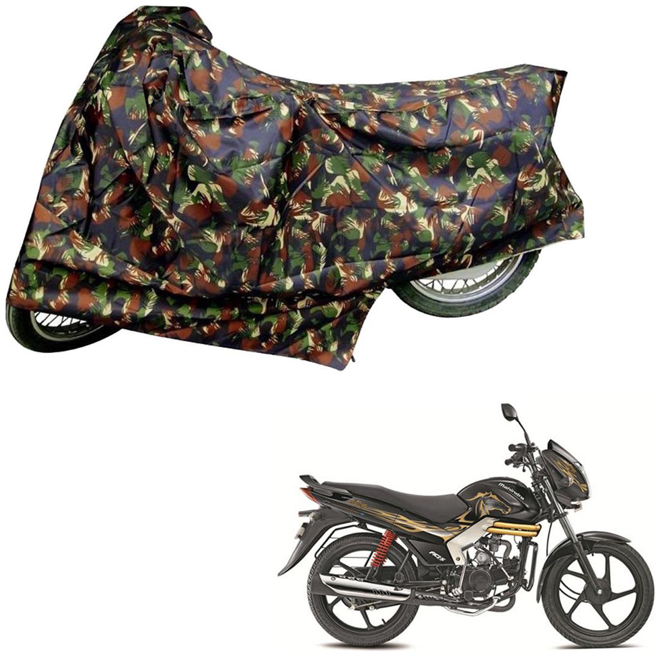 

AutoRetail Weather Resistant Two Wheeler Polyster Cover for Mahindra Centuro (Mirror Pocket Multi Color)