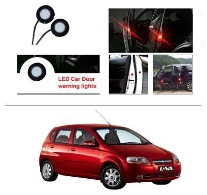 AutoStark 2pc Car Door Opening Warning Flasher Car Red LED Light Bright Flash For Chevrolet Aveo Uva