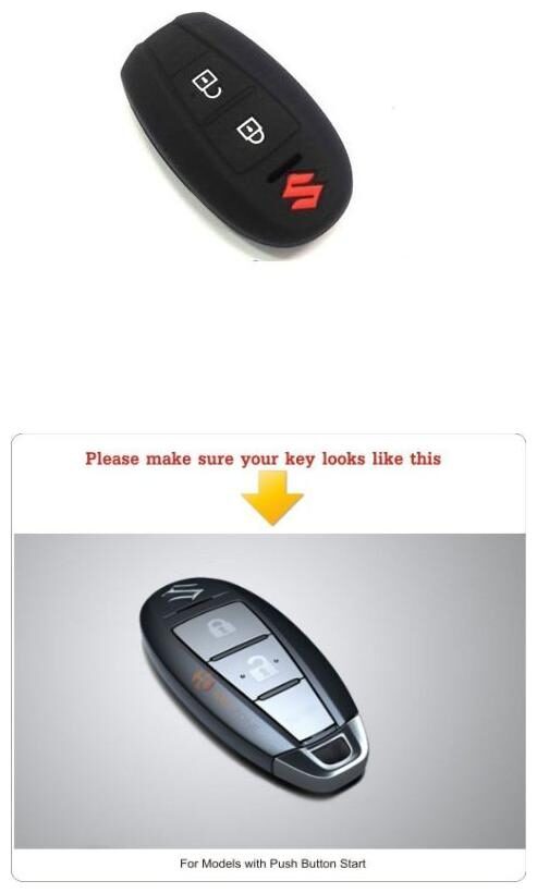 

AutoSun Silicone Key Cover Black For Suzuki New Swift smart key (Black)