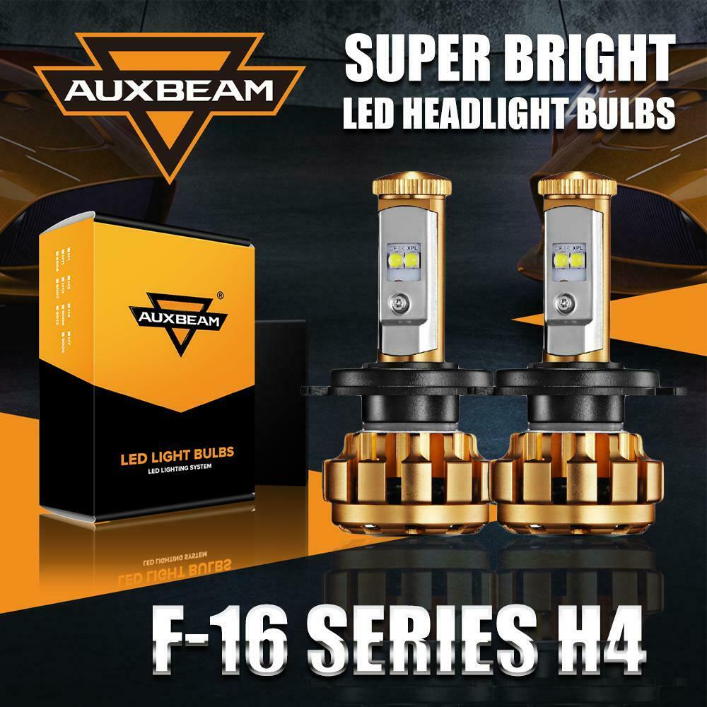 

Auxbeam Hi Low Beam 9003 H4 HB2 LED Headlight Bulbs 50W 5000LM 6000K White F-16