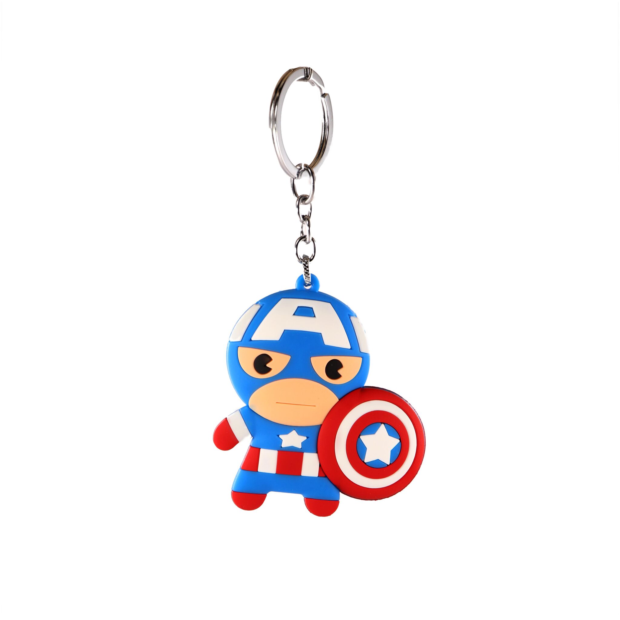 

AVI Techpro Keychain With Multicolor Double Sided RubberCaptain America kid Design( Pack of 1)
