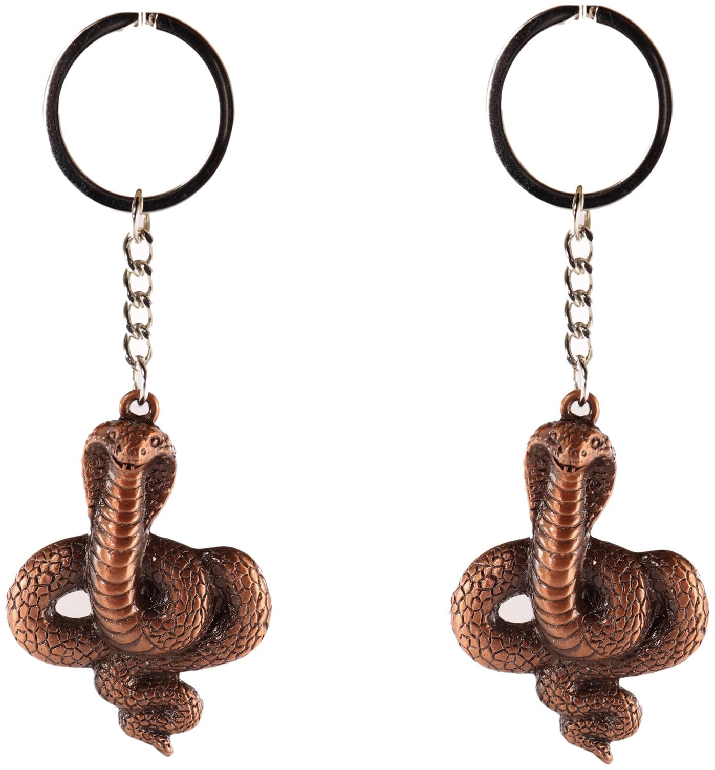 

AVI Techpro with Copper Color Metal Cobra Snake Design Keychain (Pack of 2)