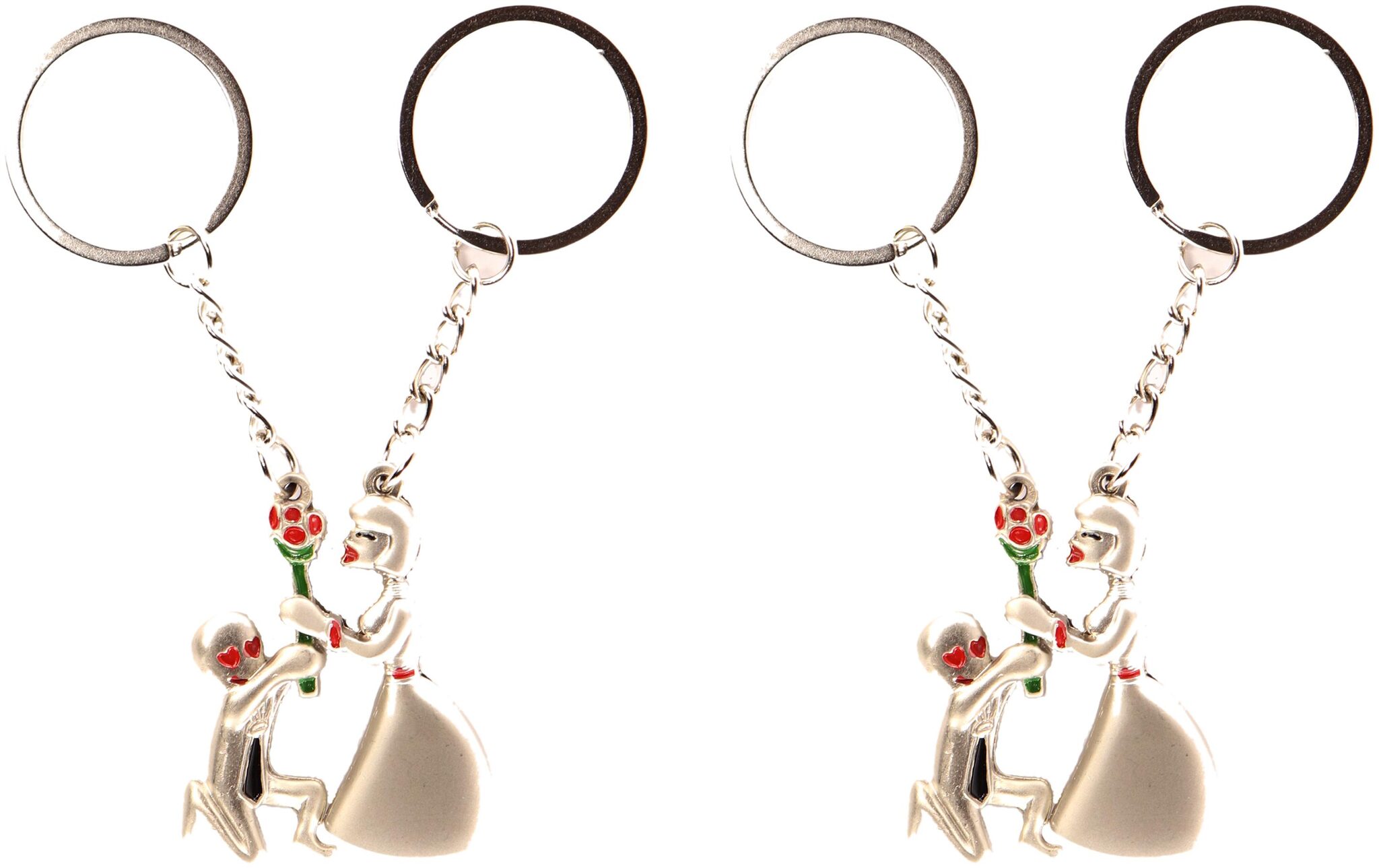 

AVI Techpro with Silver Color Couples Magnet proposal Design Keychain (Pack of 2)