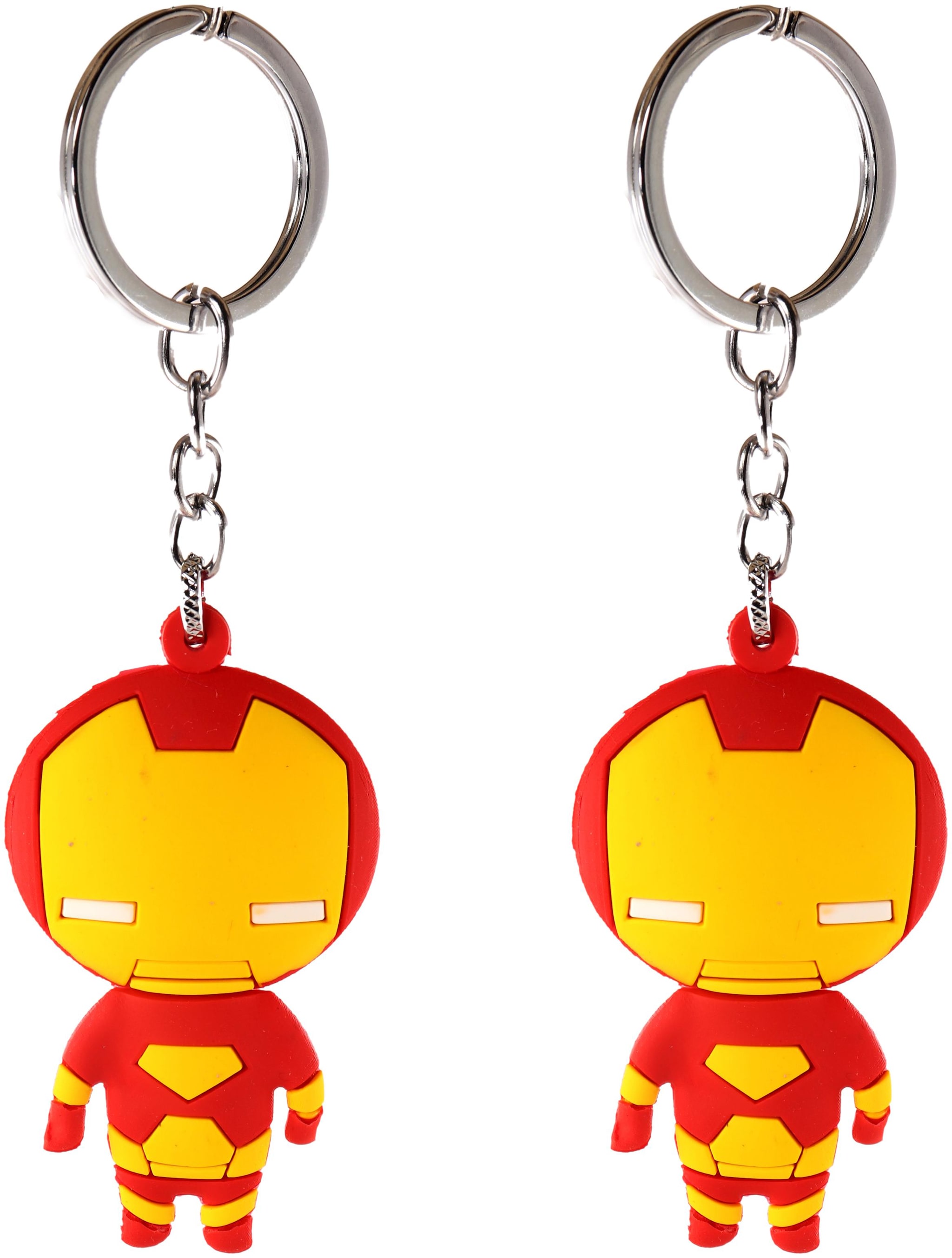 

AVI Techpro Keychain With Multicolor Rubber Double Sided Iron man Design ( Pack of 2)