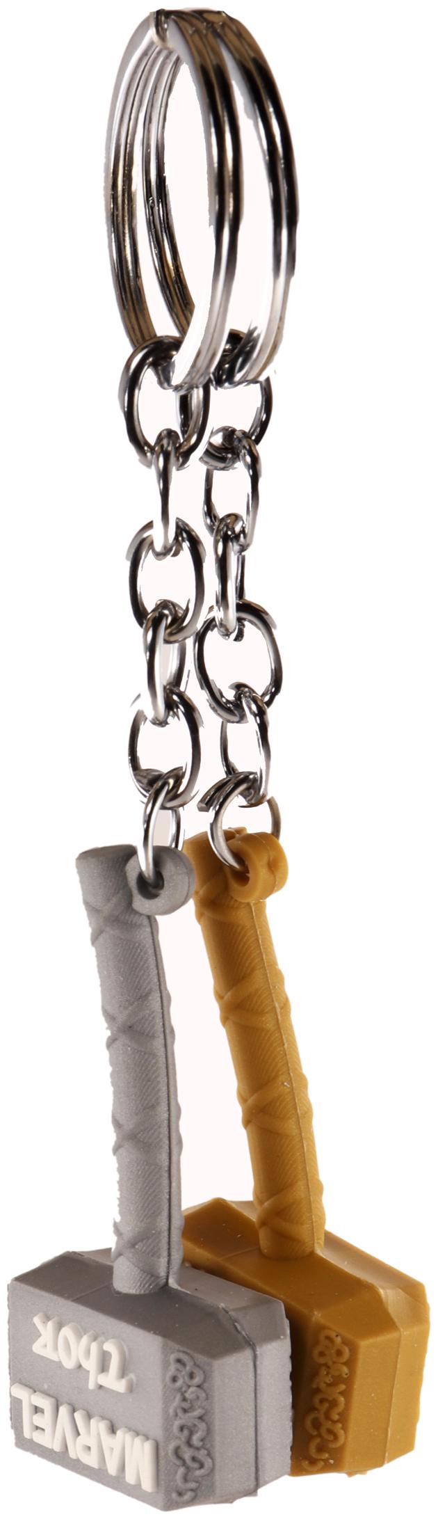 

AVI Techpro with Brown and Silver Colored Rubber Thor hammer Design Keychain (Pack of 2)