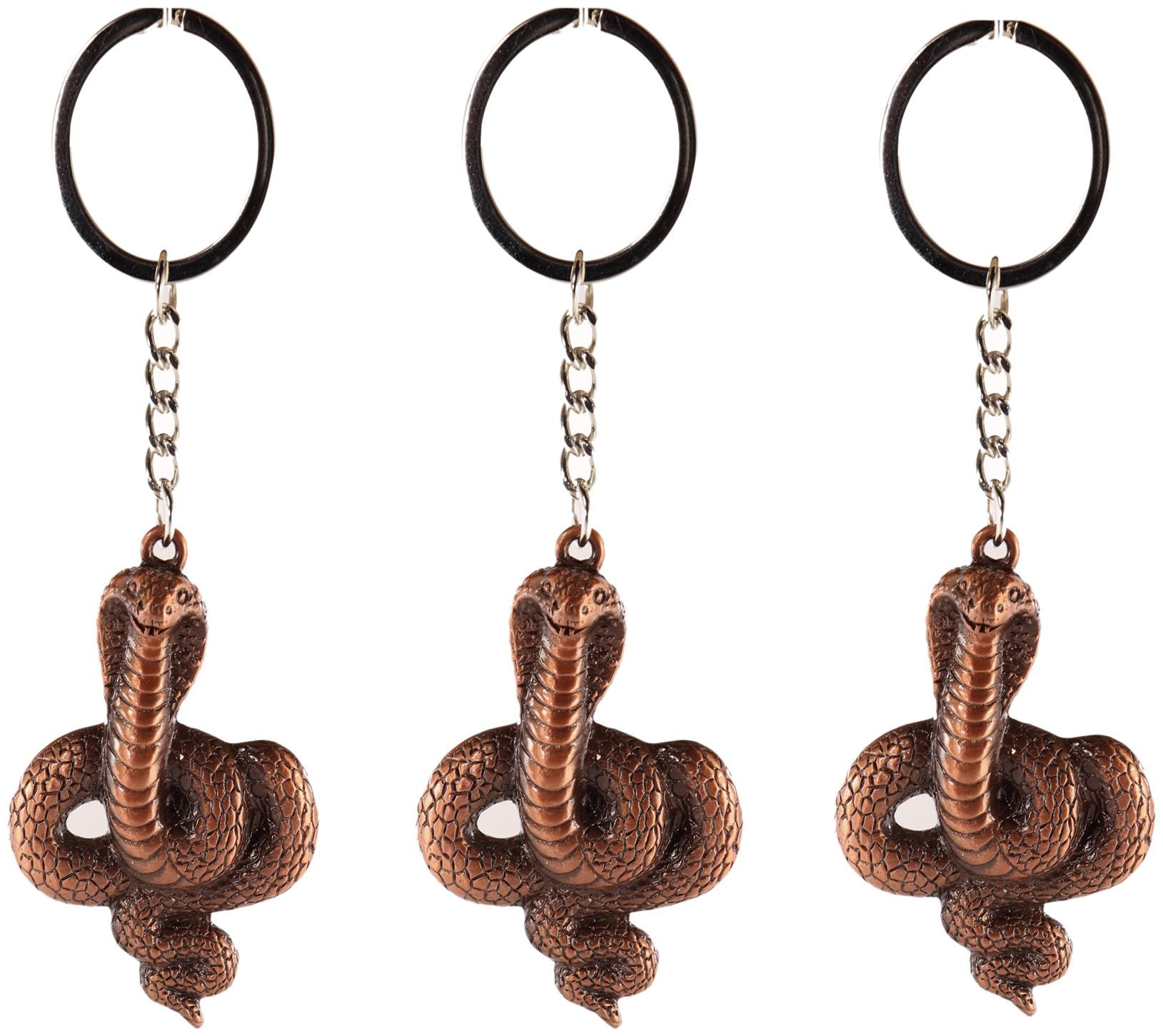 

AVI Techpro with Copper Color Metal Cobra Snake Design Keychain (Pack of 3)