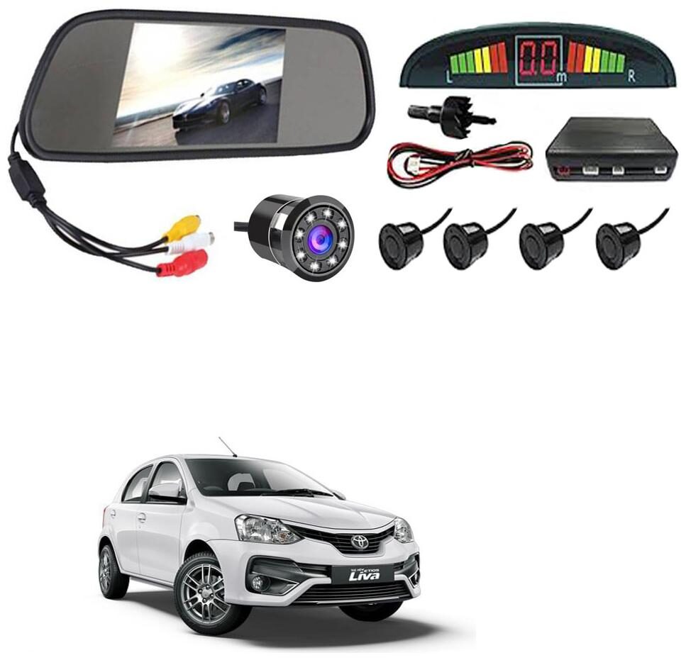 

AYW Car Rear View Camera With Black Sensor and Screen of Etios Liva