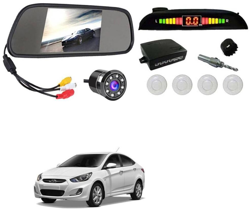 

AYW Car Rear View Camera With White Sensor and Screen of Verna