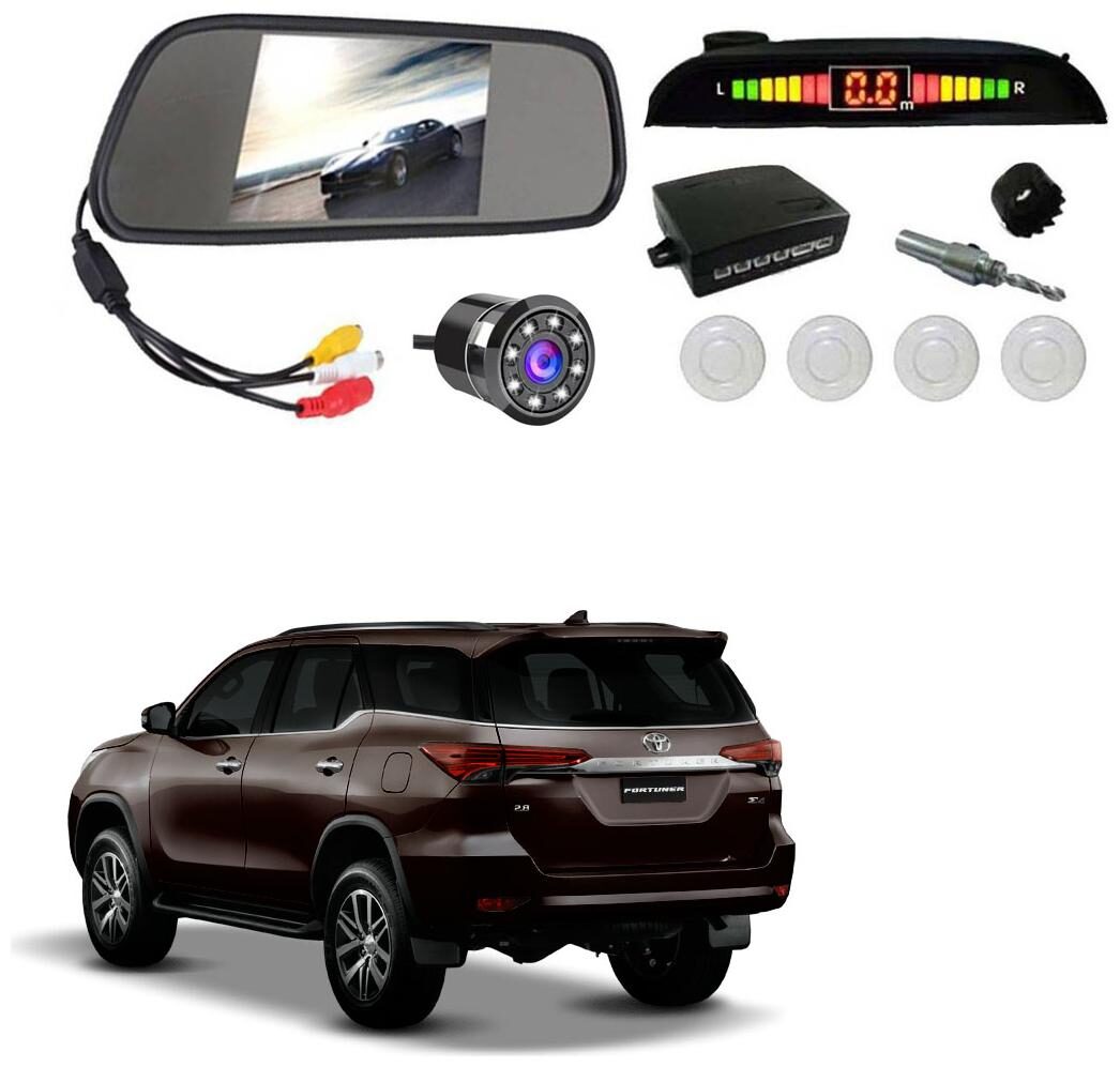 

AYW Car Rear View Camera With White Sensor and Screen of New Fortuner