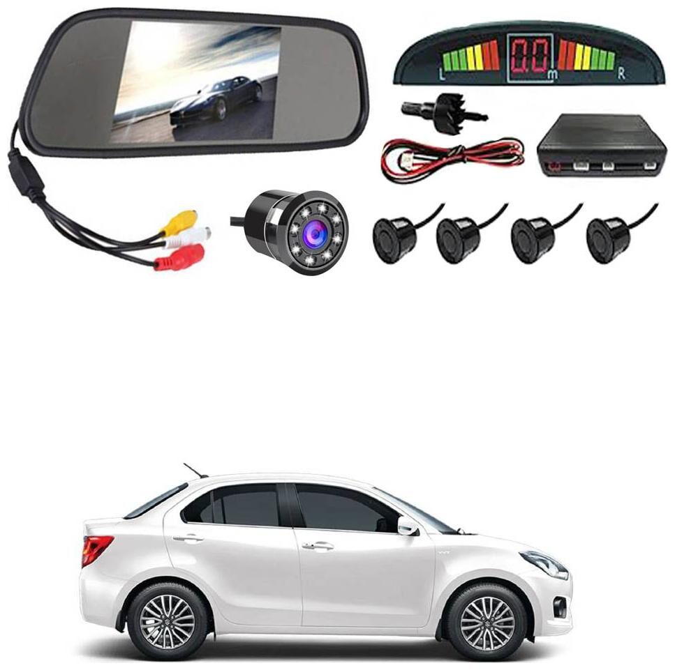 

AYW Car Rear View Camera With Black Sensor and Screen of New Dzire