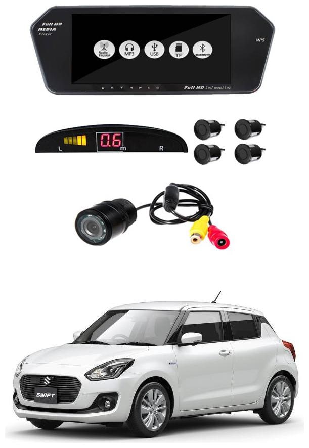 

AYW Combo of 7 inch LED Car Screen Video Monitor with Camera and Black Sensors for Nexon