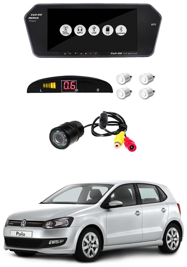 

AYW Combo of 7 inch LED Car Screen Video Monitor with Camera and White Sensors for Polo