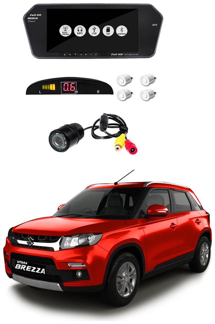 

AYW Combo of 7 inch LED Car Screen Video Monitor with Camera and White Sensors for Vitara Brezza