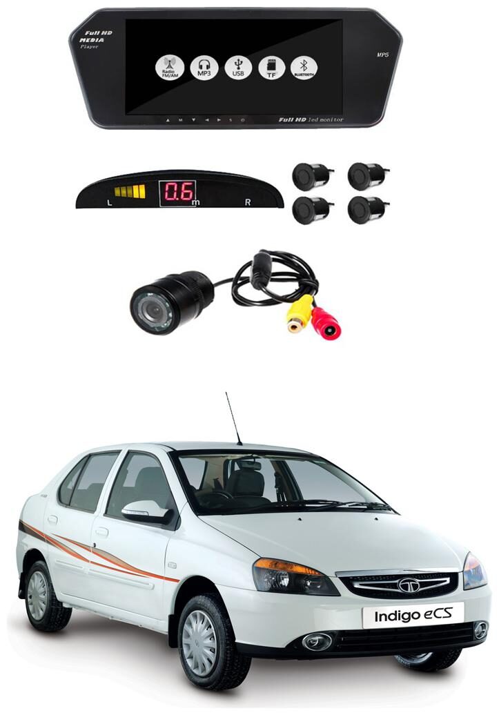 

AYW Combo of 7 inch LED Car Screen Video Monitor with Camera and Black Sensors for Indigo