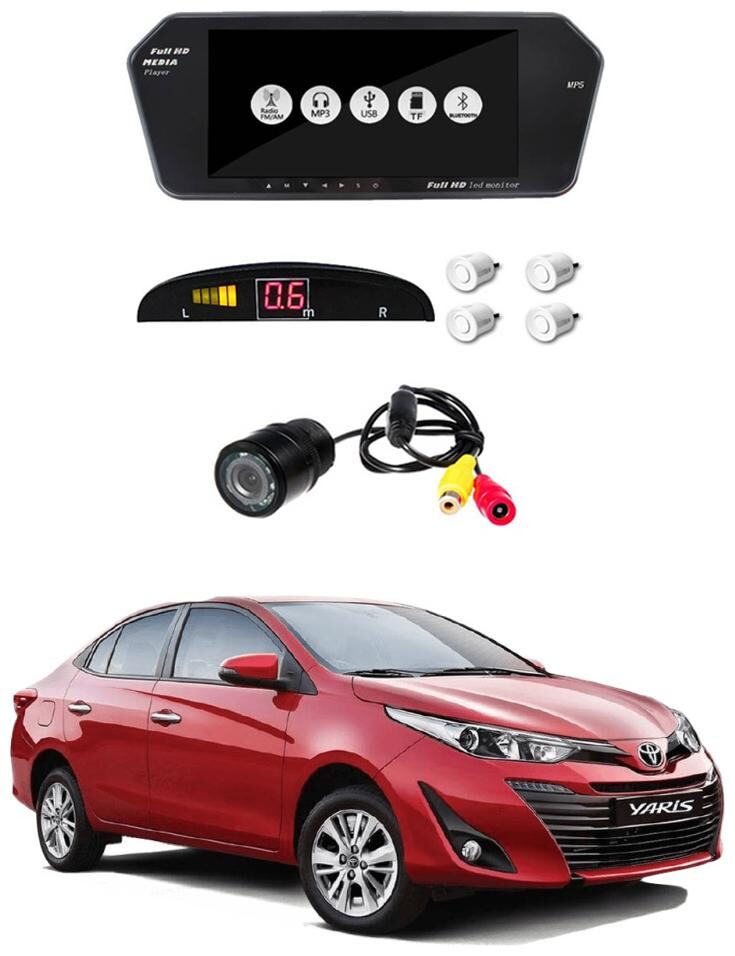 

AYW Combo of 7 inch LED Car Screen Video Monitor with Camera and White Sensors for Yaris
