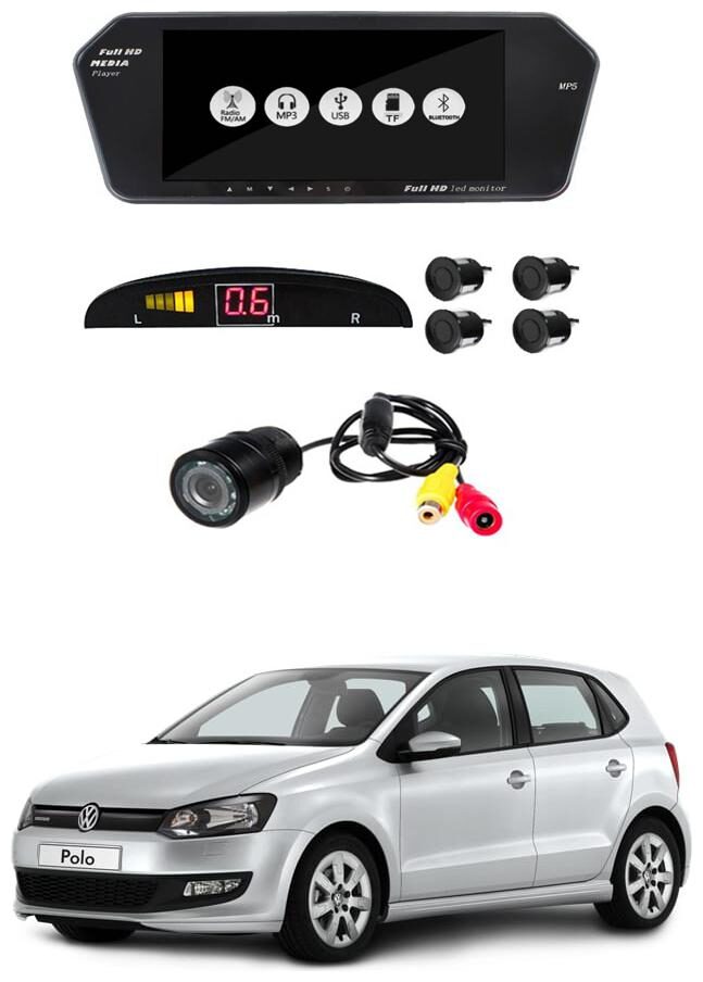 

AYW Combo of 7 inch LED Car Screen Video Monitor with Camera and Black Sensors for Polo
