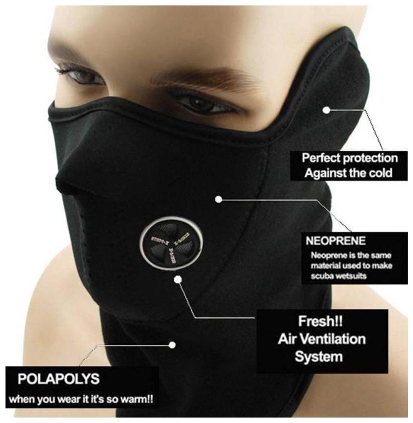 

Battlestar Black Bike Face Mask for Men Women (Size Free Balaclava)