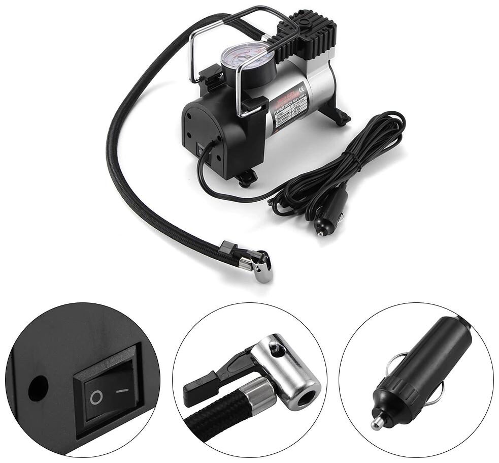 

Benison India Metal Electric Tire Inflator 150 PSI Air Compressor Pump for Car Bike Bus - 12V