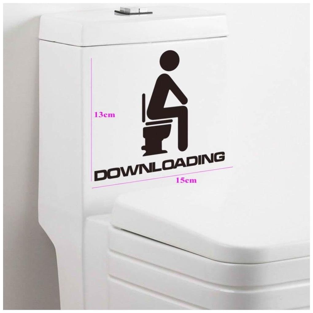 Bhagatshop Toilet Vinyl Die Cut Decals/ Stickers Downloading Size 13 Cm. 15 Cm. by Arwy