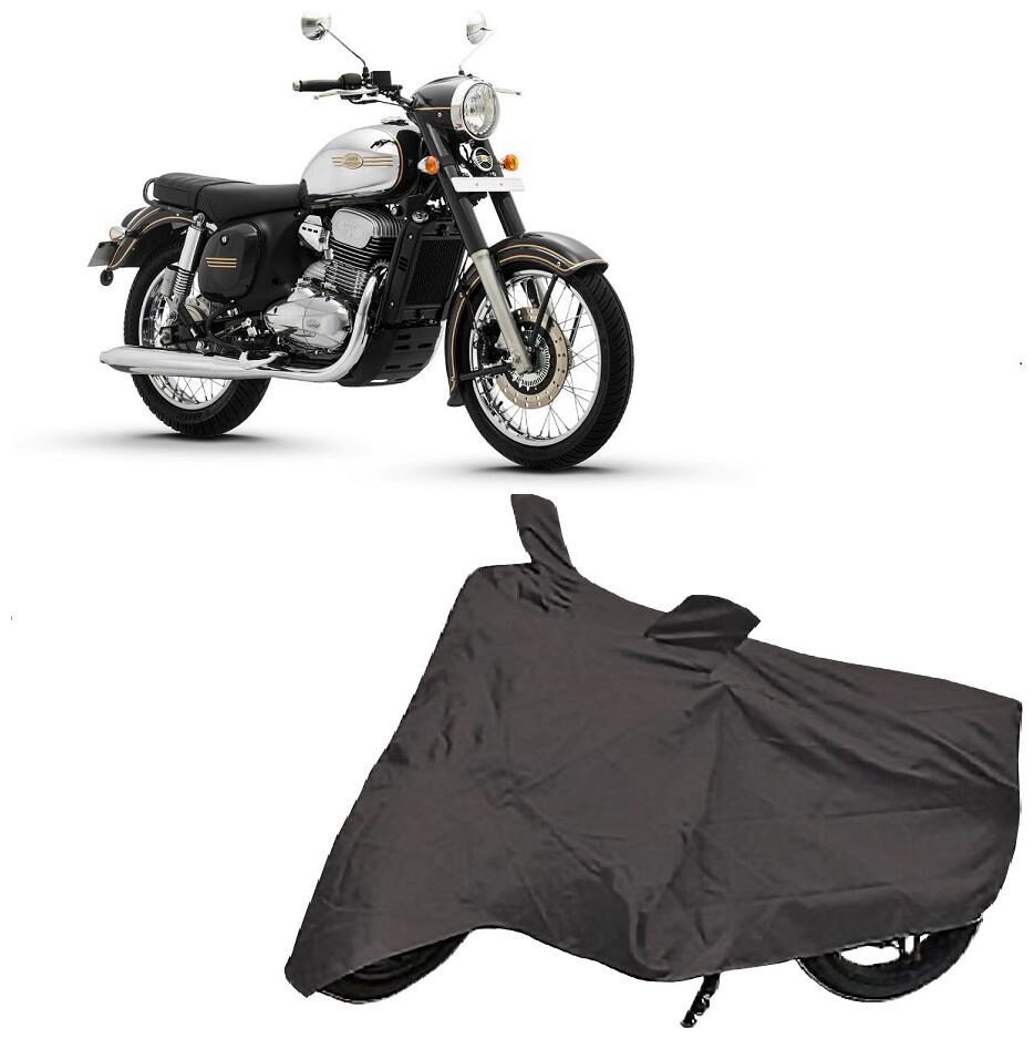 

Bigwheels Premium Quality Grey Matty Two Wheeler Bike Body Cover For Jawa Standard With Mirror Pockets